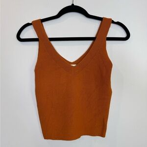 Frank and Oak Orange Knit Tank Top size medium